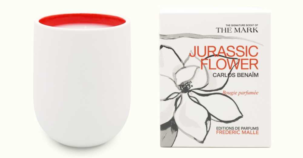 Une bougie Jurassic Flower avec sa boite