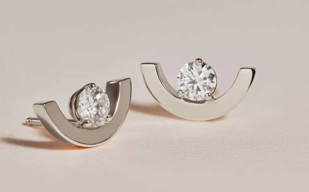 boucles d'oreilles or blanc